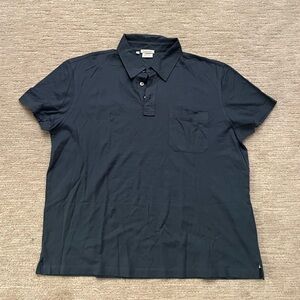 BRIONI Textured Short Sleeve Button Polo Blue XXL